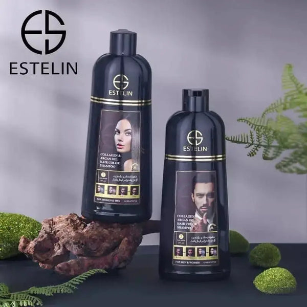 Lozmetics Estelin Collagen & Argan Oil Hair Color Shampoo - Natural Black Estelin estelin hair hair care hair color إستلِن العناية بالشعر تقوية تكييف تلوين الشعر زيت الأرغان شامبو تلوين الشعر كولاجين